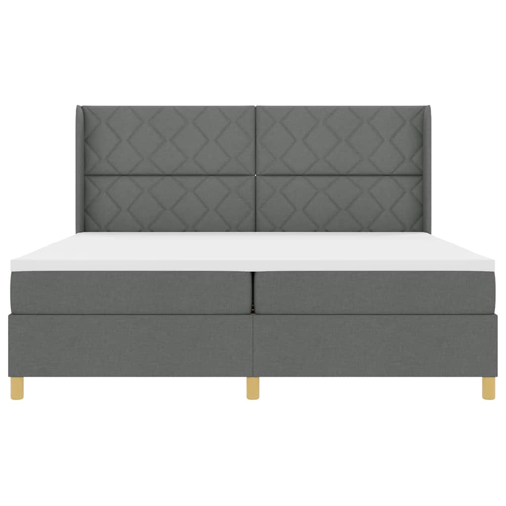 Box Spring Seng Med Madras Grå 200 X 200 Cm Stof - Billede 9