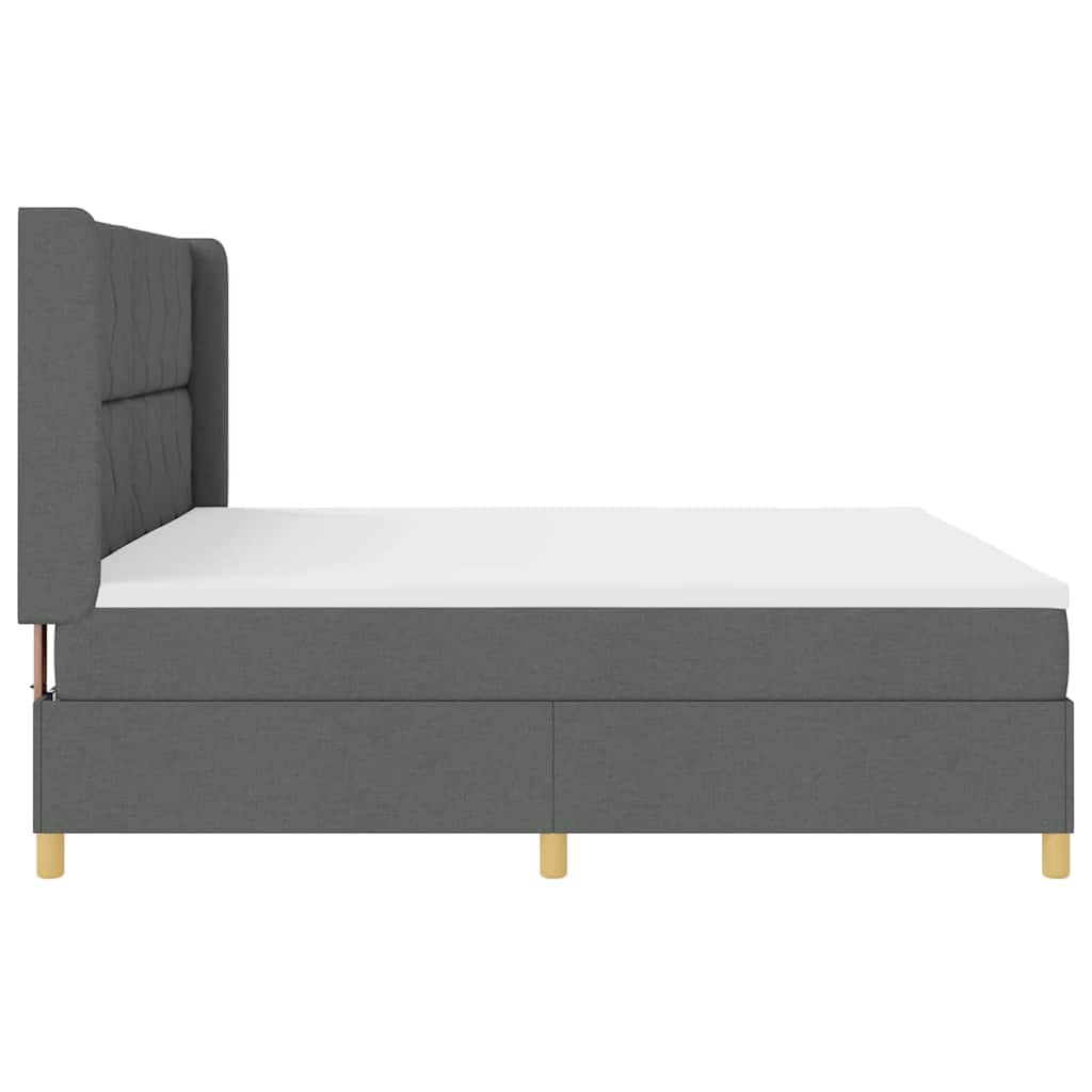 Box Spring Seng Med Madras Grå 200 X 200 Cm Stof - Billede 10