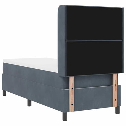 Led Boxspring Seng Med Madras Argyle Mørkegrå 80 X 200 Cm Fløjl - Billede 10