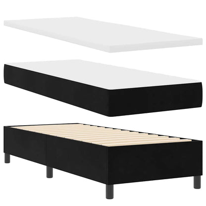 Led Boxspring Seng Med Madras Argyle Sort 80 X 200 Cm Fløjl - Billede 7