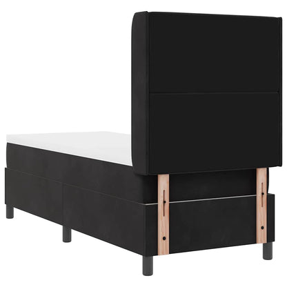 Led Boxspring Seng Med Madras Argyle Sort 80 X 200 Cm Fløjl - Billede 11