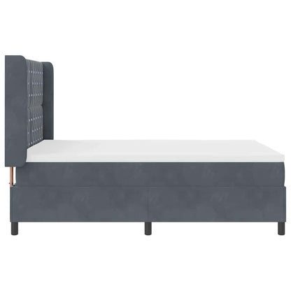 Led Boxspring Seng Med Madras Mørkegrå 140 X 190 Cm Fløjl - Billede 10