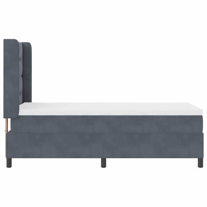Led Boxspring Seng Med Madras Mørkegrå 80 X 200 Cm Fløjl - Billede 10
