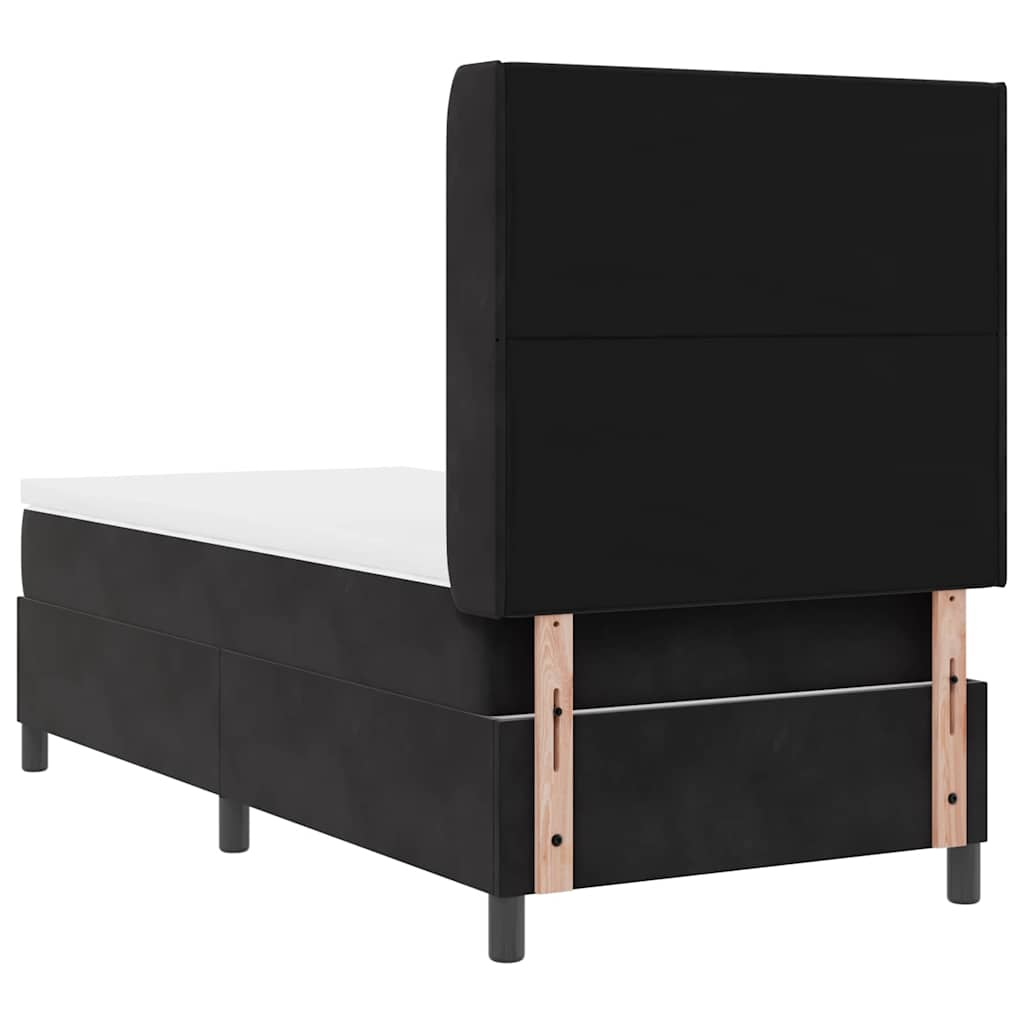 Led Boxspring Seng Med Madras Sort 100 X 200 Cm Fløjl - Billede 11