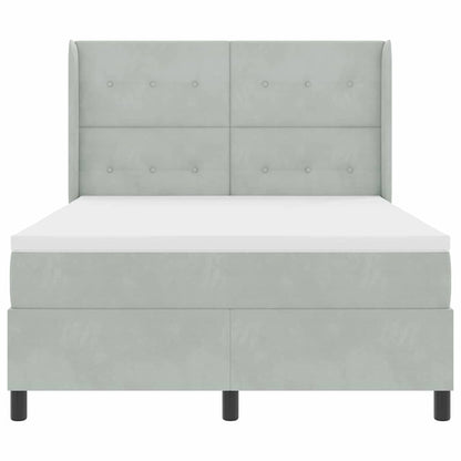Led Boxspring Seng Med Madras Lysegrå 160 X 200 Cm Fløjl - Billede 9