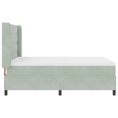 Led Boxspring Seng Med Madras Lysegrå 160 X 200 Cm Fløjl - Billede 10