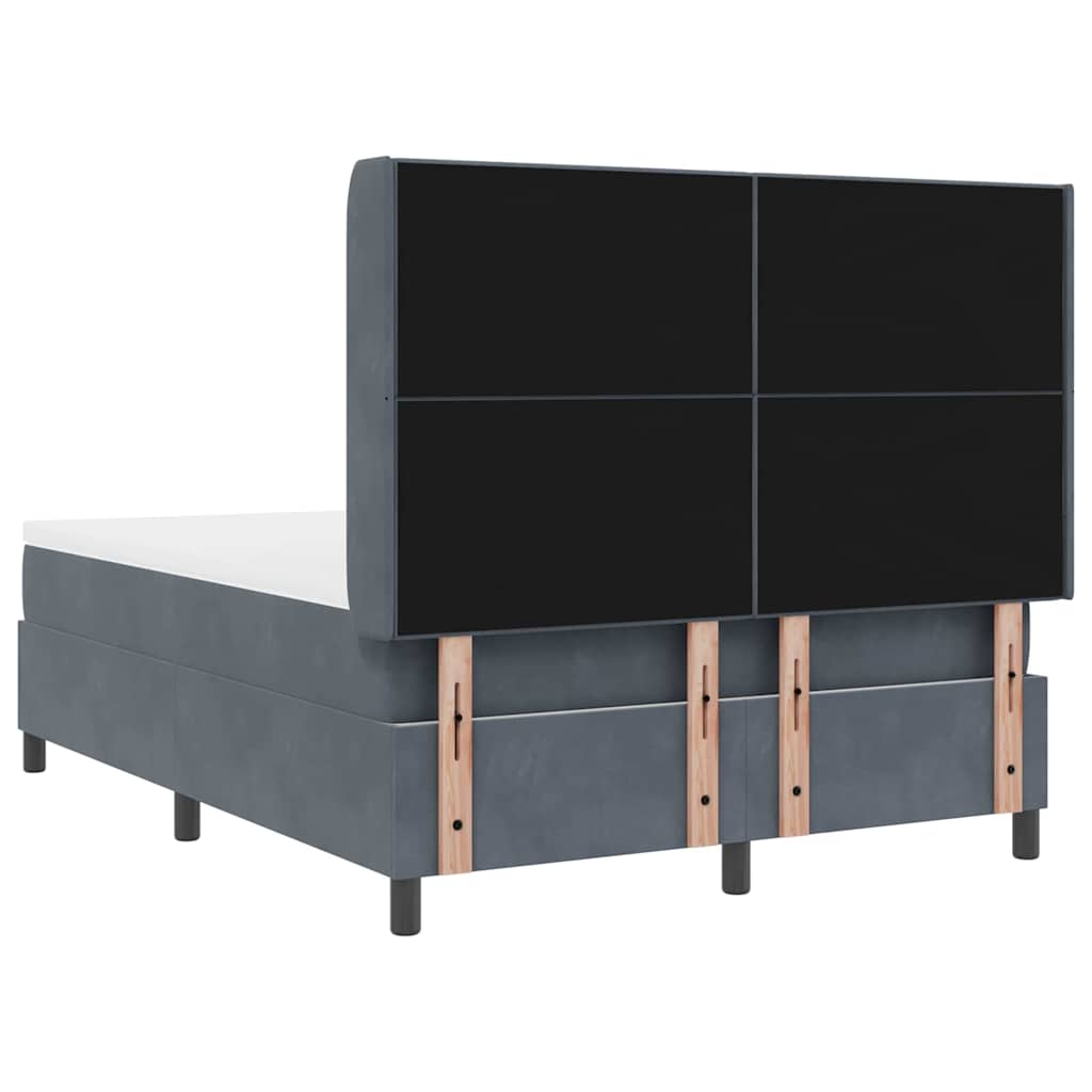 Led Boxspring Seng Med Madras Mørkegrå 160 X 200 Cm Fløjl - Billede 11