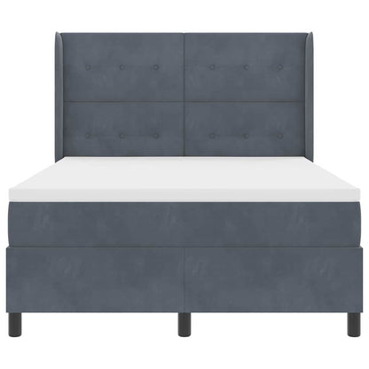 Led Boxspring Seng Med Madras Mørkegrå 160 X 200 Cm Fløjl - Billede 9