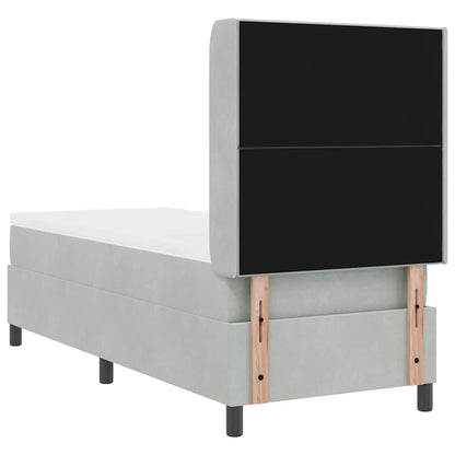 Led Boxspring Seng Med Madras Lysegrå 80 X 200 Cm Fløjl - Billede 11