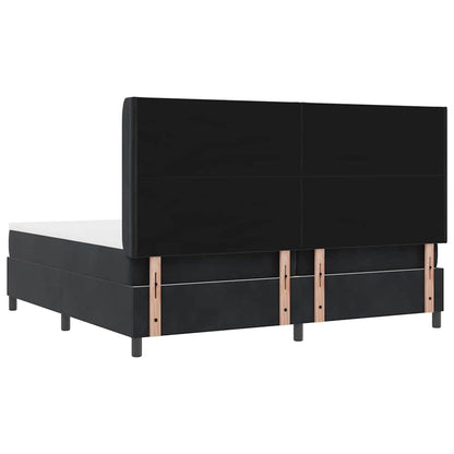 Led Boxspring Seng Med Madras Sort 200 X 200 Cm Fløjl - Billede 11