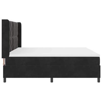 Led Boxspring Seng Med Madras Sort 200 X 200 Cm Fløjl - Billede 10