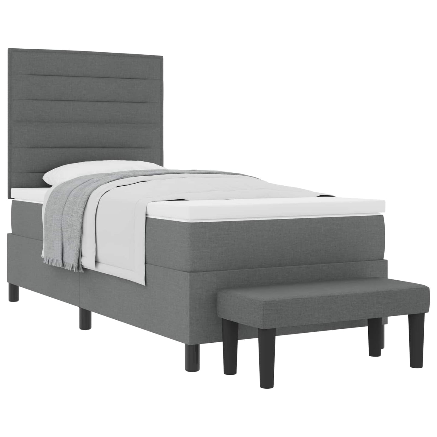 Box Spring Seng Med Pude Stof - Billede 2