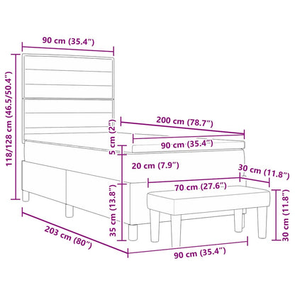 Box Spring Seng Med Pude Stof - Billede 13