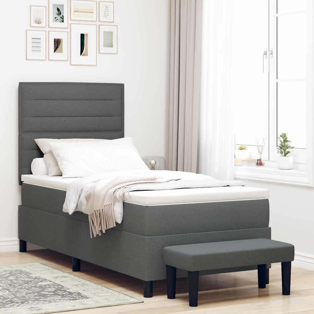 Box Spring Seng Med Hovedgærde Stof - Variant 3343968