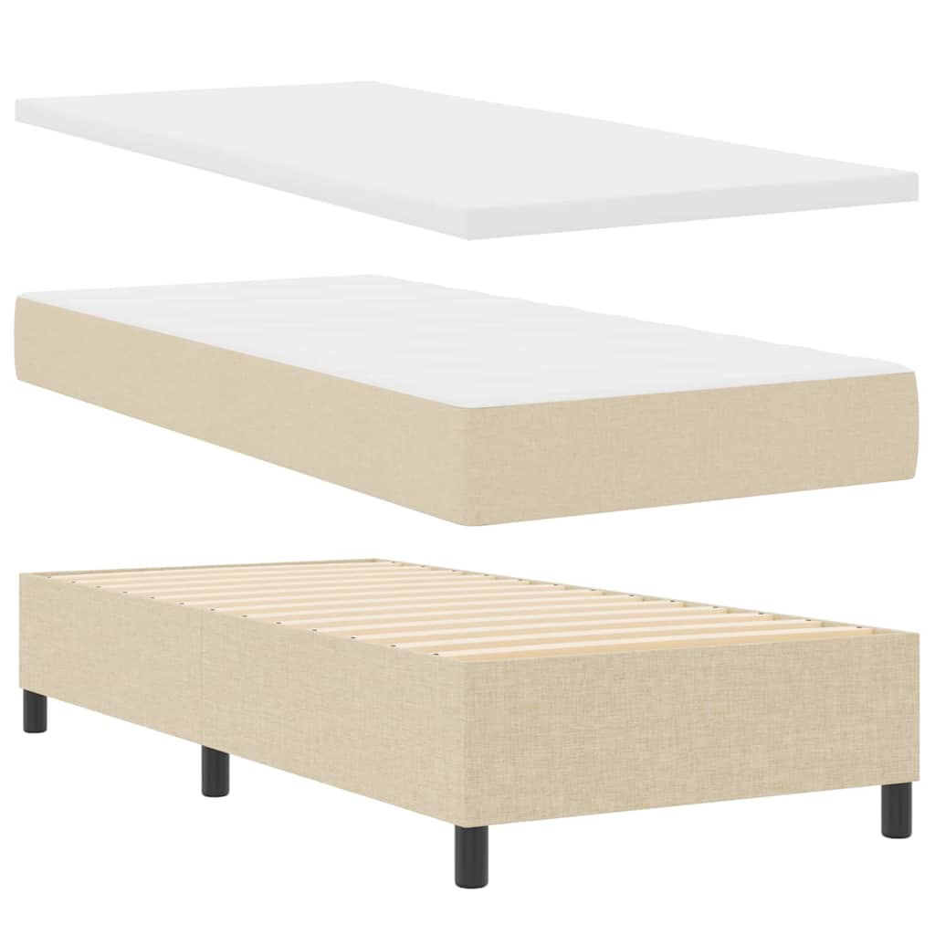 Box Spring Seng Med Pude Med Hovedgærde Stof - Billede 4