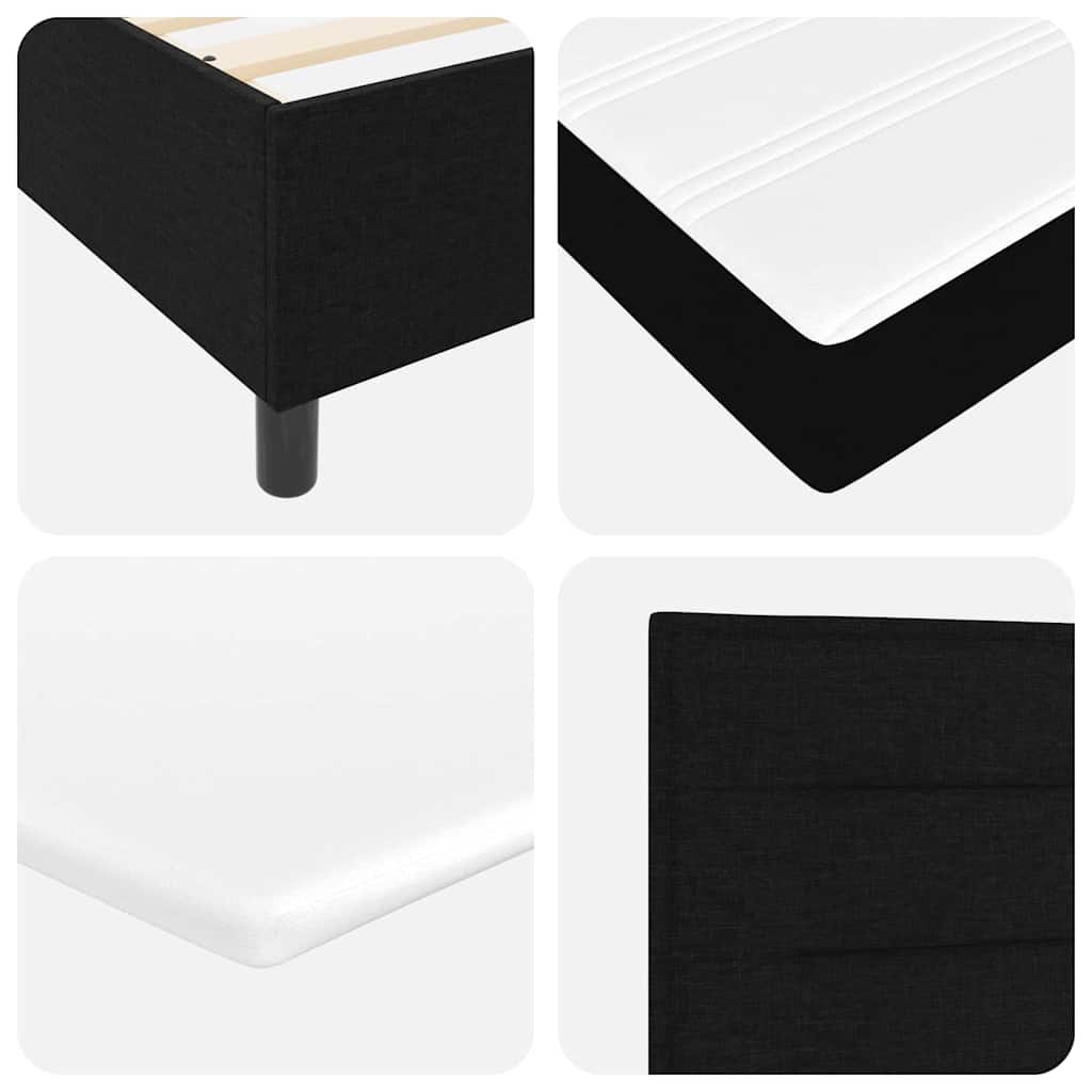 Box Spring Seng Med Madras Sort 120 X 190 Cm Stof - Billede 12