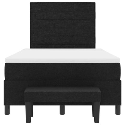 Box Spring Seng Med Madras Sort 120 X 190 Cm Stof - Billede 9