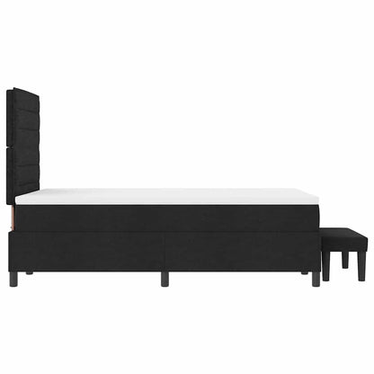 Box Spring Seng Med Madras Sort 120 X 190 Cm Stof - Billede 10