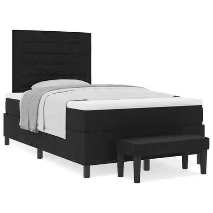 Box Spring Seng Med Madras Sort 120 X 200 Cm Stof - Billede 4