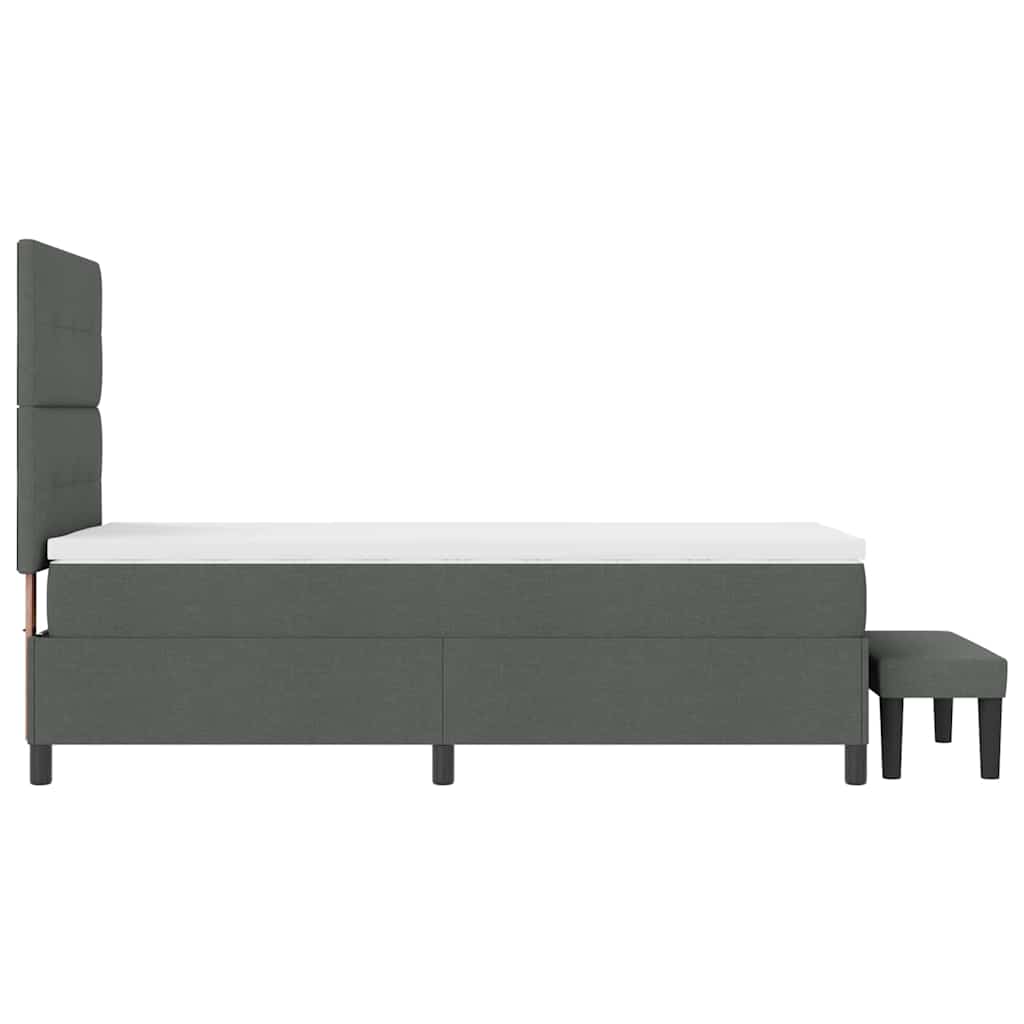 Box Spring Seng Med Madras Mørkegrå 80 X 200 Cm Stof - Billede 10