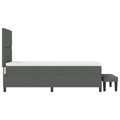 Box Spring Seng Med Madras Mørkegrå 80 X 200 Cm Stof - Billede 10
