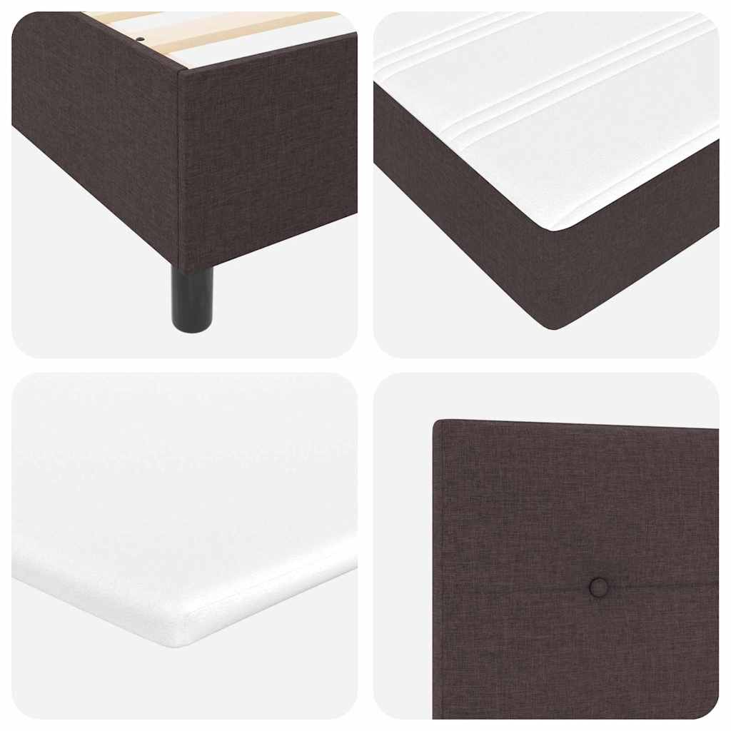 Box Spring Seng Med Madras Mørk Brun 100 X 200 Cm Stof - Billede 12
