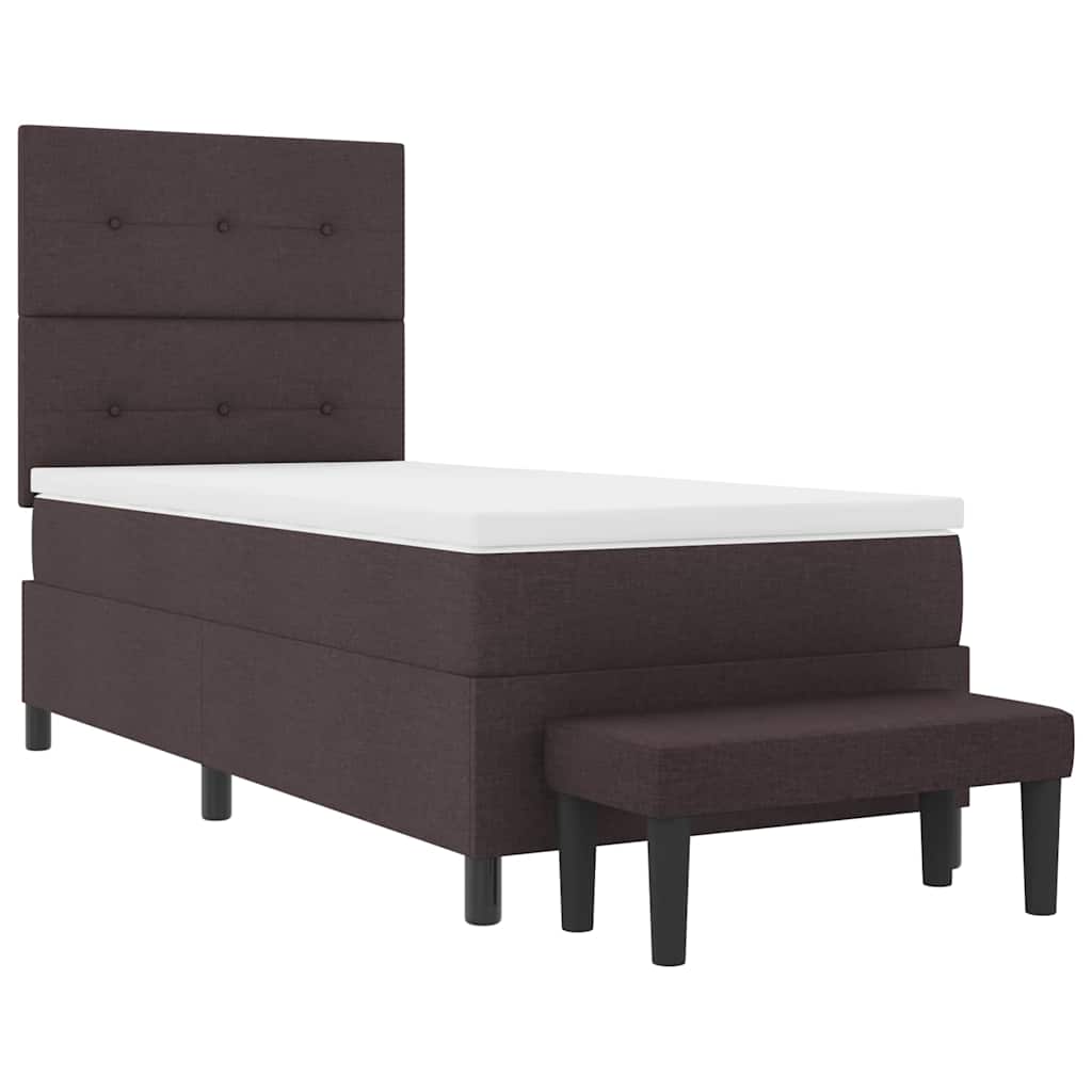 Box Spring Seng Med Madras Mørk Brun 100 X 200 Cm Stof - Billede 8