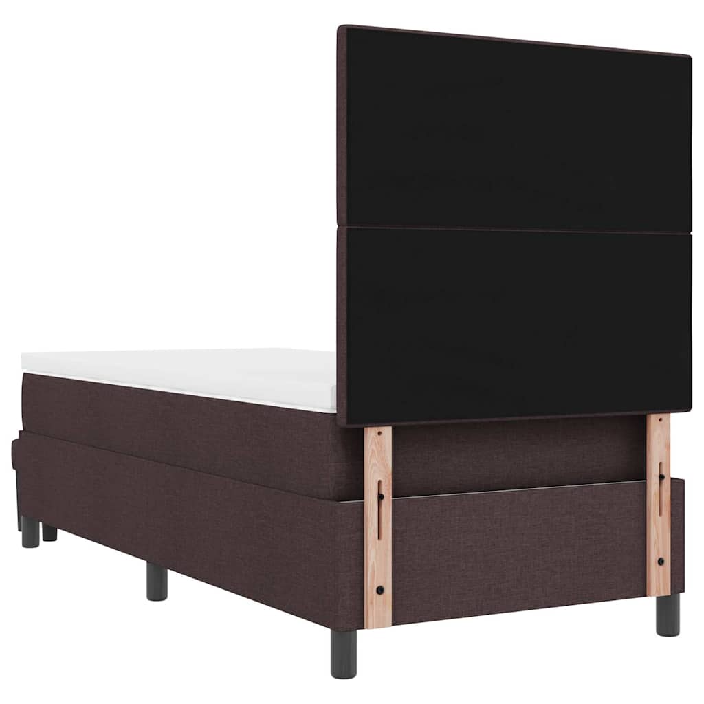 Box Spring Seng Med Madras Mørk Brun 100 X 200 Cm Stof - Billede 11
