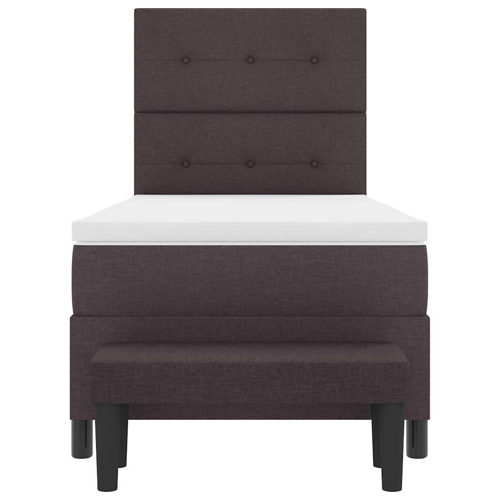 Box Spring Seng Med Madras Mørk Brun 100 X 200 Cm Stof - Billede 9