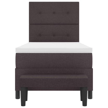 Box Spring Seng Med Madras Mørk Brun 100 X 200 Cm Stof - Billede 9
