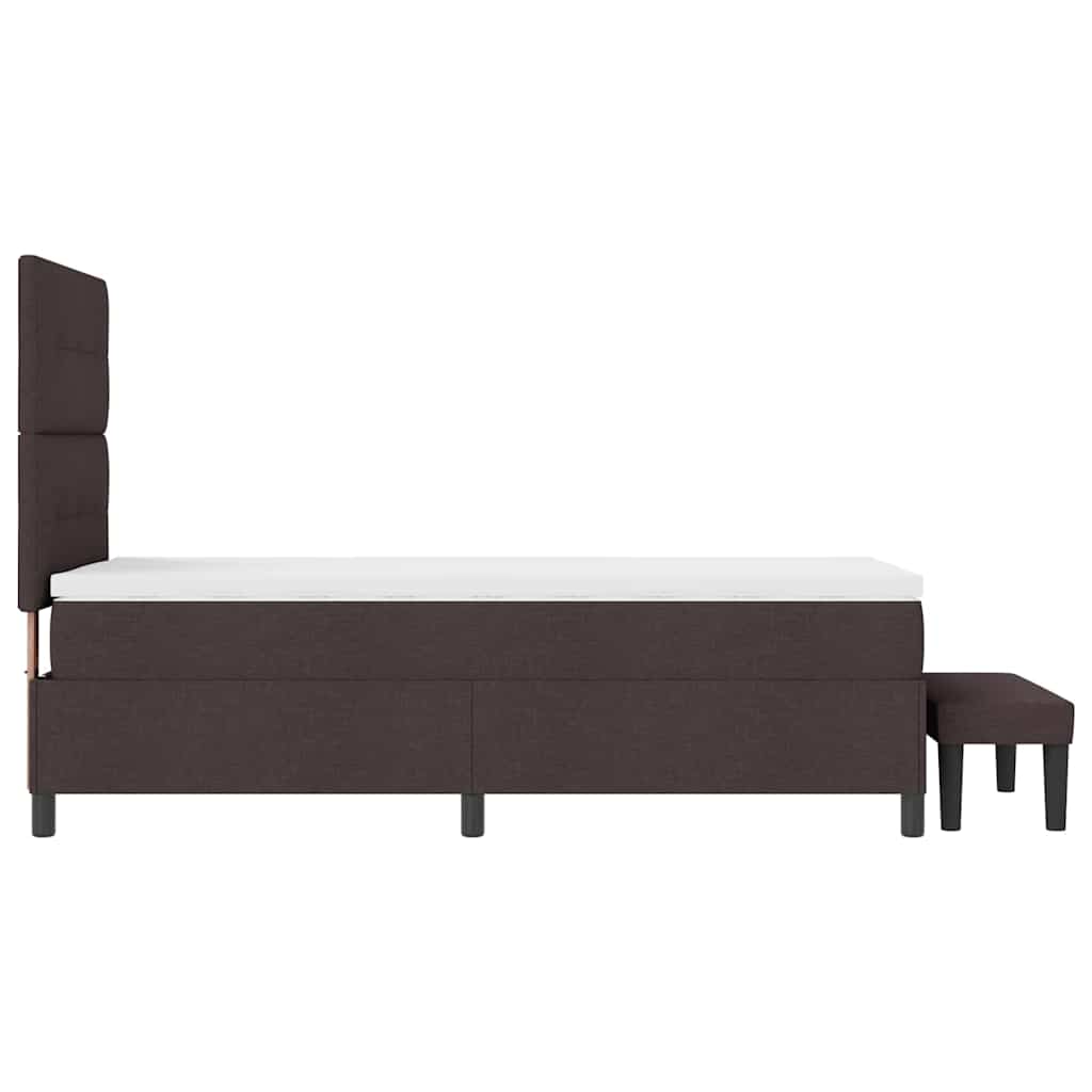 Box Spring Seng Med Madras Mørk Brun 100 X 200 Cm Stof - Billede 10