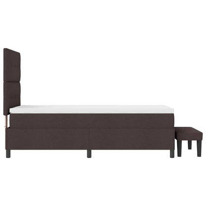 Box Spring Seng Med Madras Mørk Brun 100 X 200 Cm Stof - Billede 10