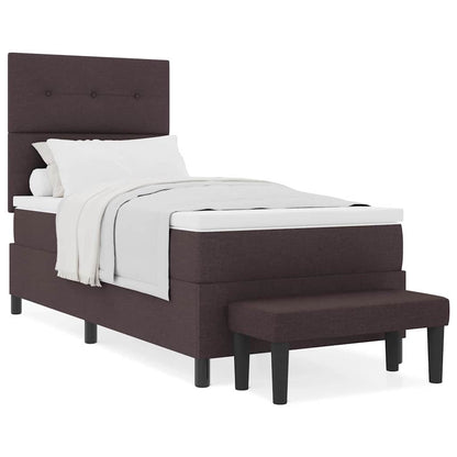Box Spring Seng Med Madras Mørk Brun 100 X 200 Cm Stof - Billede 4