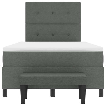 Box Spring Seng Med Madras Mørkegrå 120 X 190 Cm Stof - Billede 9