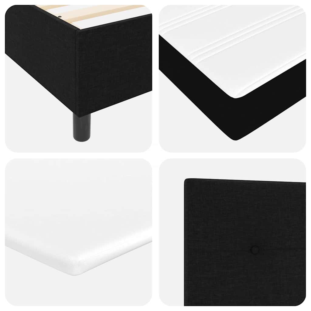 Box Spring Seng Med Madras Sort 120 X 190 Cm Stof - Billede 12