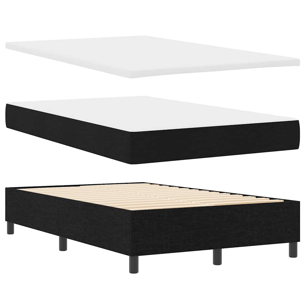 Box Spring Seng Med Madras Sort 120 X 190 Cm Stof - Billede 7
