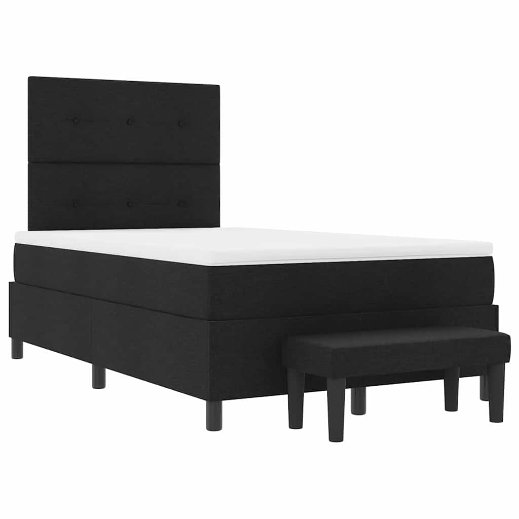 Box Spring Seng Med Madras Sort 120 X 190 Cm Stof - Billede 8