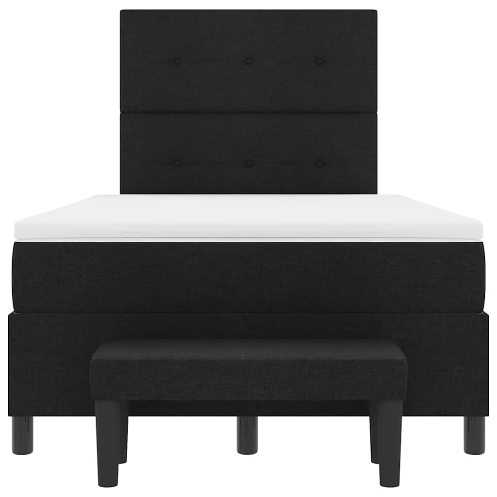 Box Spring Seng Med Madras Sort 120 X 190 Cm Stof - Billede 9