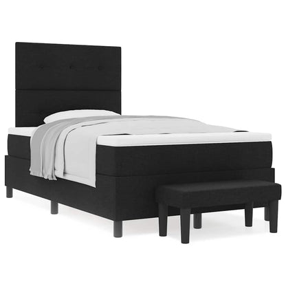 Box Spring Seng Med Madras Sort 120 X 190 Cm Stof - Billede 4