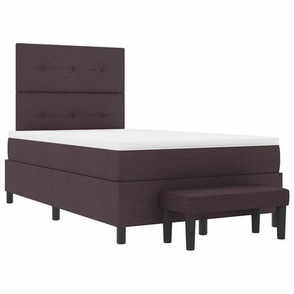 Box Spring Seng Med Madras Mørk Brun 120 X 190 Cm Stof - Billede 5