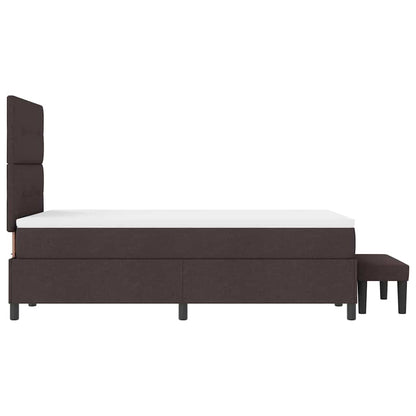 Box Spring Seng Med Madras Mørk Brun 120 X 190 Cm Stof - Billede 9