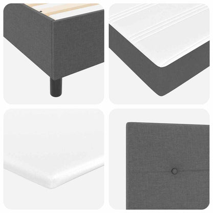Box Spring Seng Med Madras Mørkegrå 120 X 200 Cm Stof - Billede 12