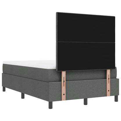 Box Spring Seng Med Madras Mørkegrå 120 X 200 Cm Stof - Billede 11