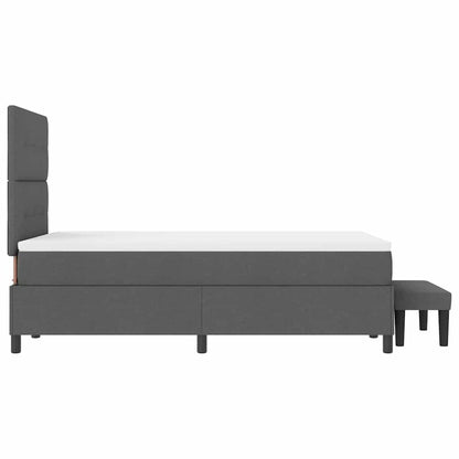 Box Spring Seng Med Madras Mørkegrå 120 X 200 Cm Stof - Billede 10