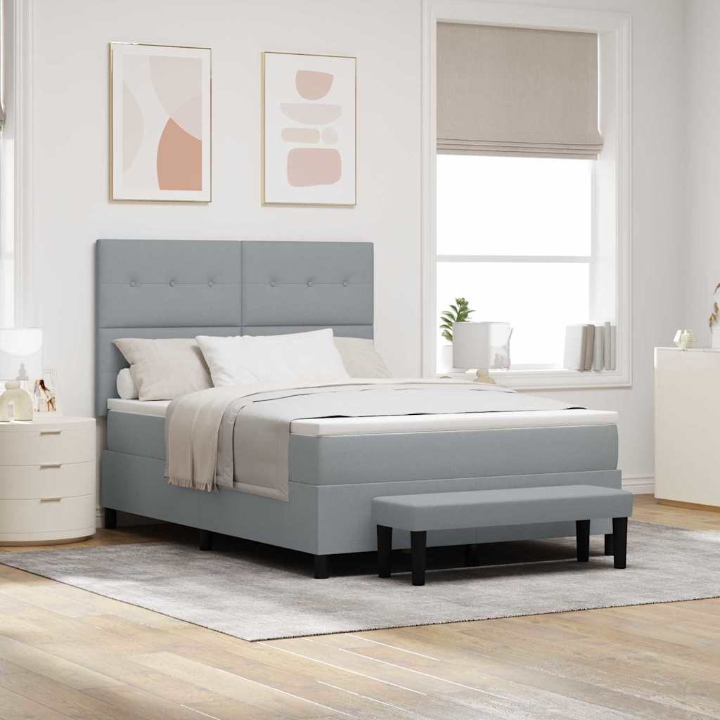 Box Spring Seng Med Hovedgærde Stof - Variant 3344079