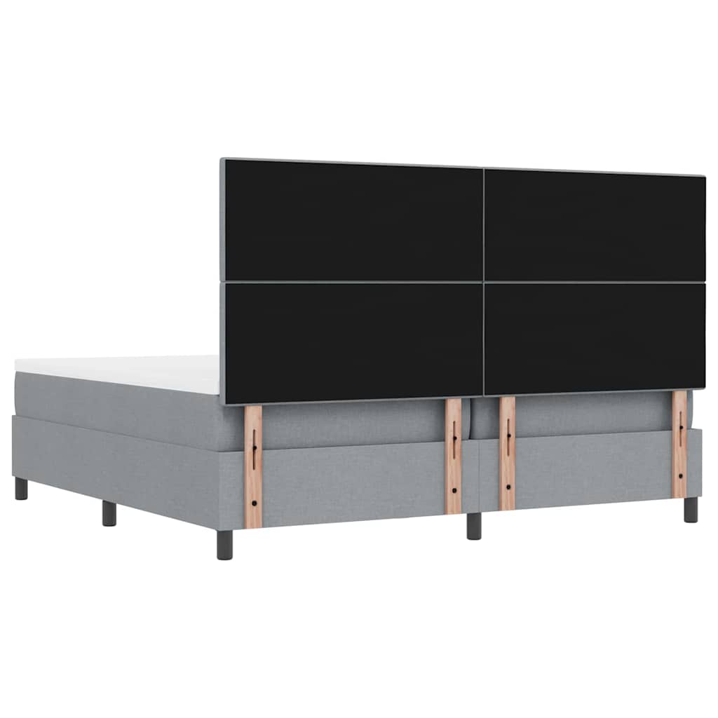Box Spring Seng Med Madras Lysegrå 200 X 200 Cm Stof - Billede 11