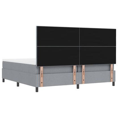 Box Spring Seng Med Madras Lysegrå 200 X 200 Cm Stof - Billede 11