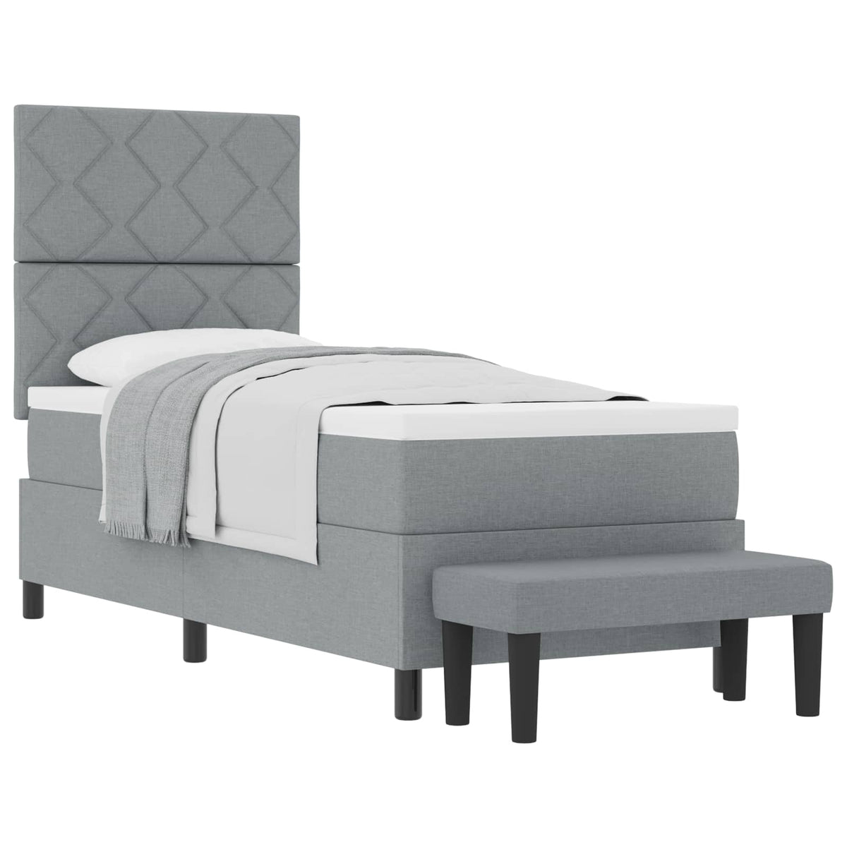Box Spring Seng Med Hovedgærde Stof - Billede 2