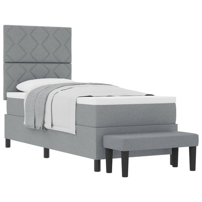 Box Spring Seng Med Hovedgærde Stof - Billede 2