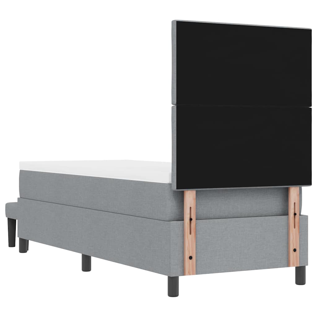 Box Spring Seng Med Madras Lysegrå 80 X 200 Cm Stof - Billede 11